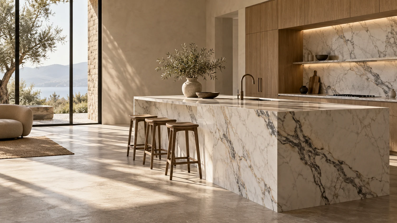 Inspiration créée par IA: Intérieur en pierre naturelle