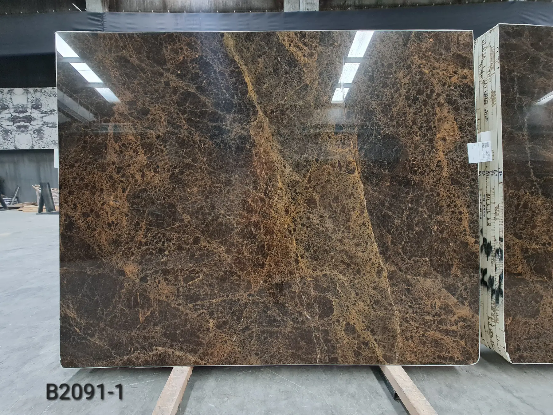 Natural Stone Collection Golden Emperador marble tile and slab, lot B2091, 2 cm, Polished