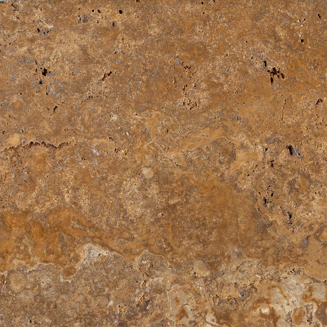 Gold Traverten | travertine tile Gold Traverten travertine tile — golden yellow and honey tones, horizontal cream bands and fine dark pores