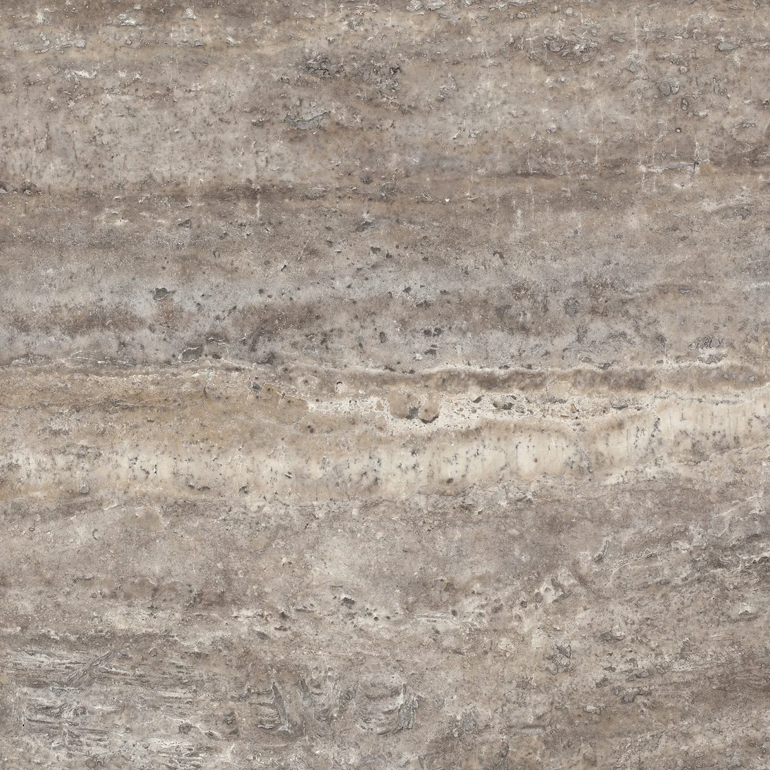 Silver Travertine (Vein Cut) | travertine tile Silver Travertine (Vein Cut) travertine tile — pale silver-grey and cream tones, alternating pale and dark silver-grey layers